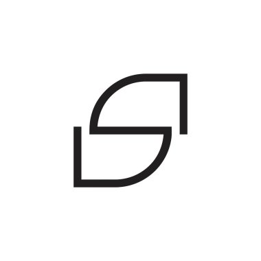 S harfi geometrik çizgiler alışılmadık logo vektörü