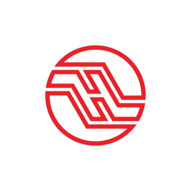 harf h çizgili geometrik daire logo vektörü
