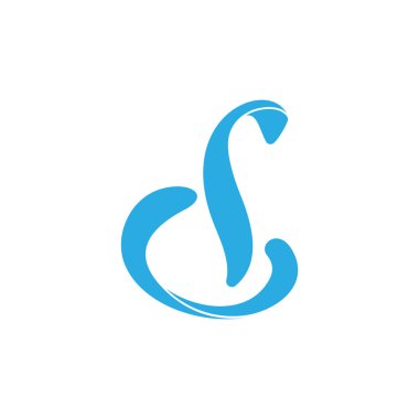 D harfi kurdele 3d düz logo vektörünü eğiyor