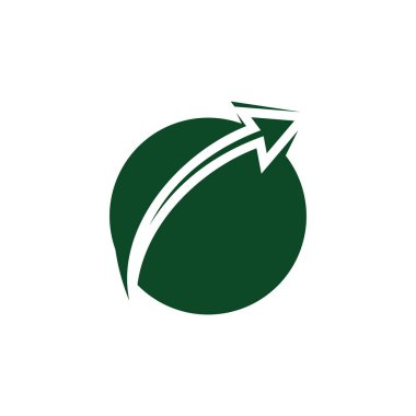 Basit geometrik ok Dünya logo taşıyıcısı