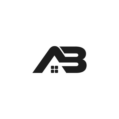 ab harfi basit geometrik ev logo vektörü