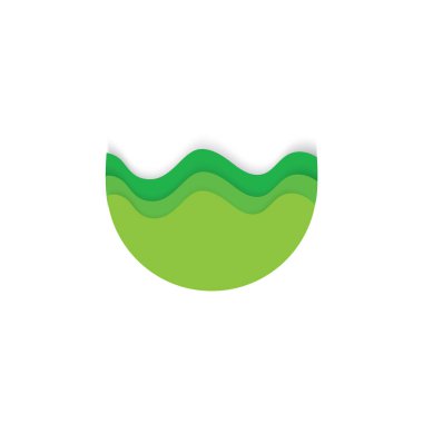 kağıt Dünya 3D kesmek vektör yeşil