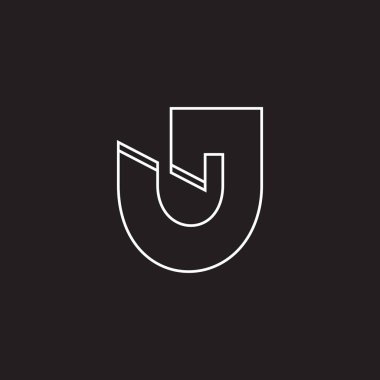 harf uj ince çizgi basit geometrik logo vektörü
