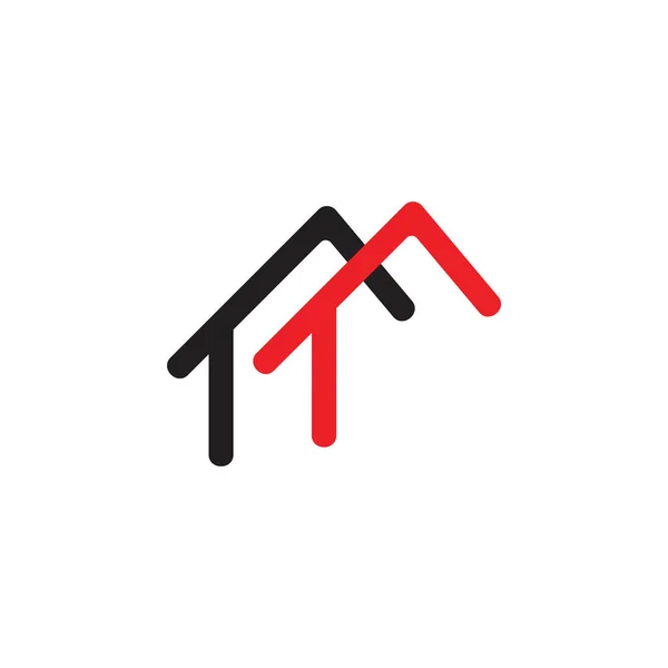 Telhado simples vetor logotipo ligado em casa —  Vetores de Stock