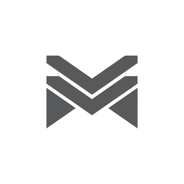 Letter m strepen geometrische logo vector — Stockvector