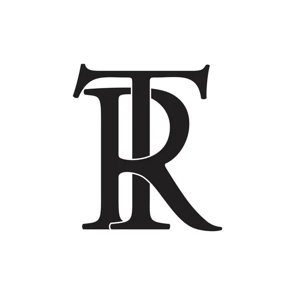 Letras tr vinculado sobreposição plana logotipo — Vetor de Stock