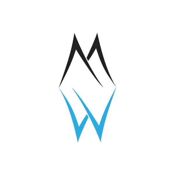 Letters mw eenvoudige logo vector — Stockvector
