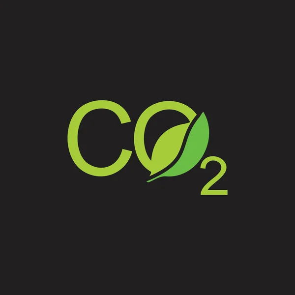 Letras co2 hoja forma símbolo logo vector — Archivo Imágenes Vectoriales