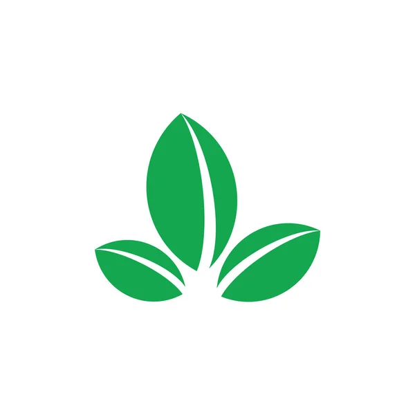 Simple géométrique trois feuilles symbole naturel logo vecteur — Image vectorielle