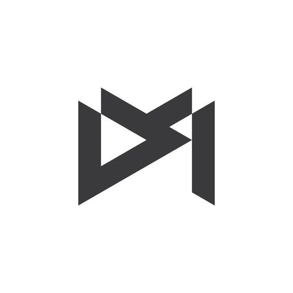 Dm harfi basit geometrik çizgi logo vektörü — Stok Vektör