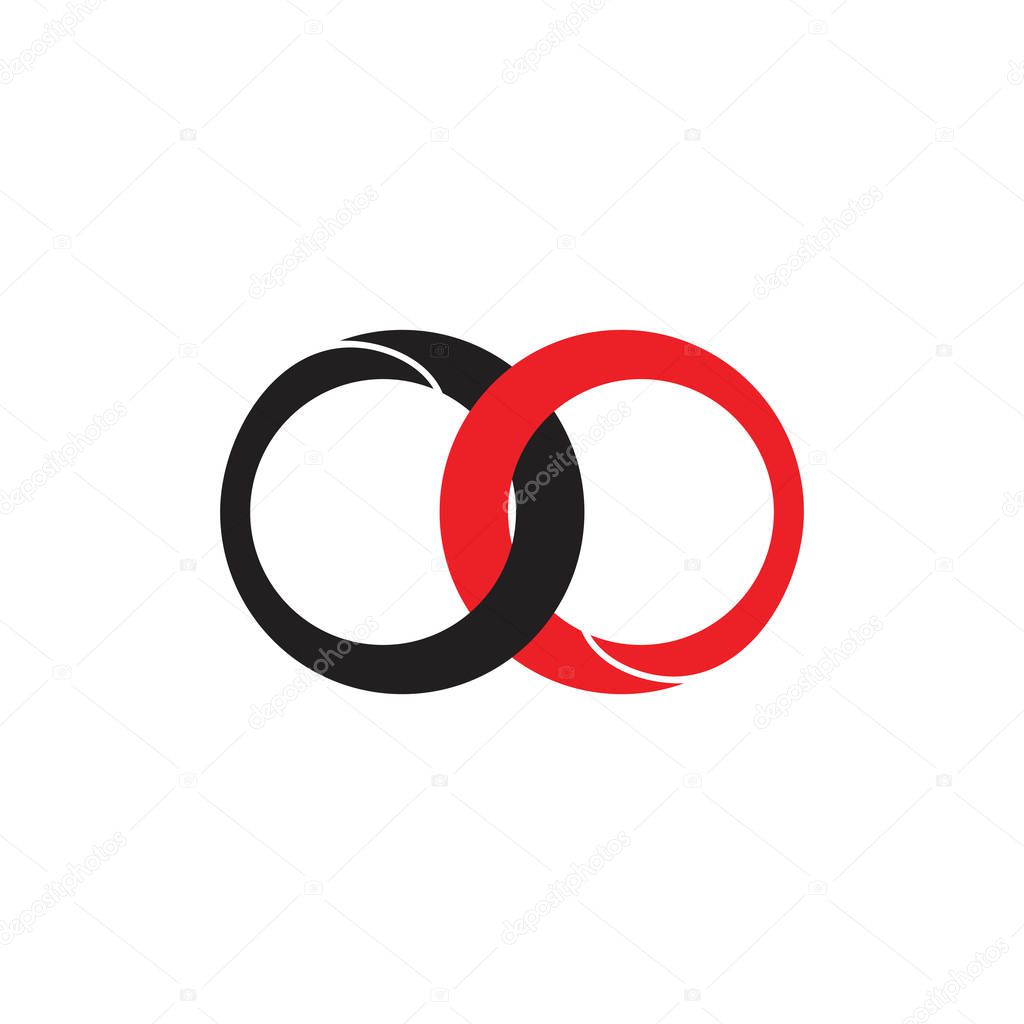 linked circle curves object simple logo vector