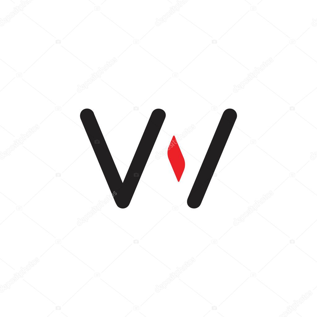 letter vw geometric line logo vector