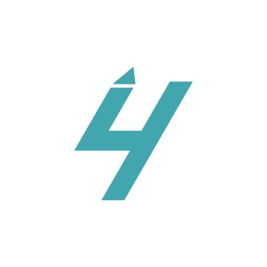 harf i4 basit geometrik logo vektör