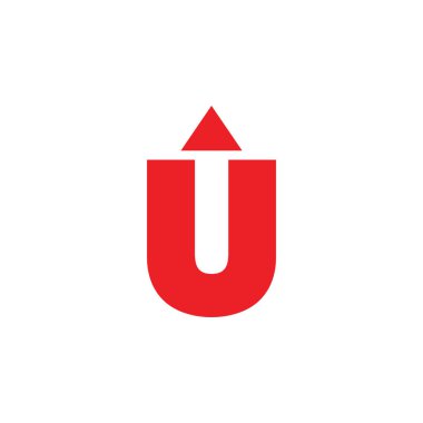 Basit geometrik tasarım vektöründen yukarı u harfi