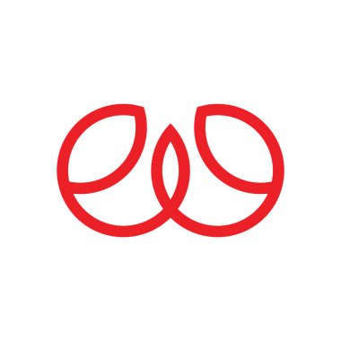w harfi geometrik döngü logo vektörü