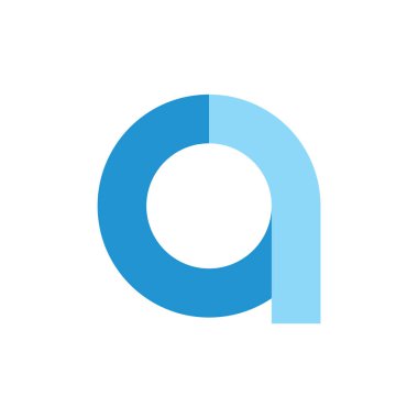 harf basit bir mavi kağıt logo vektörü