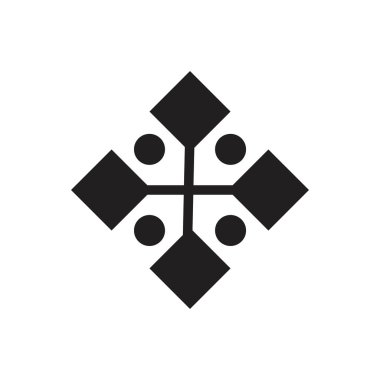 kare geometrik fayans basit logo vektörünü noktalar