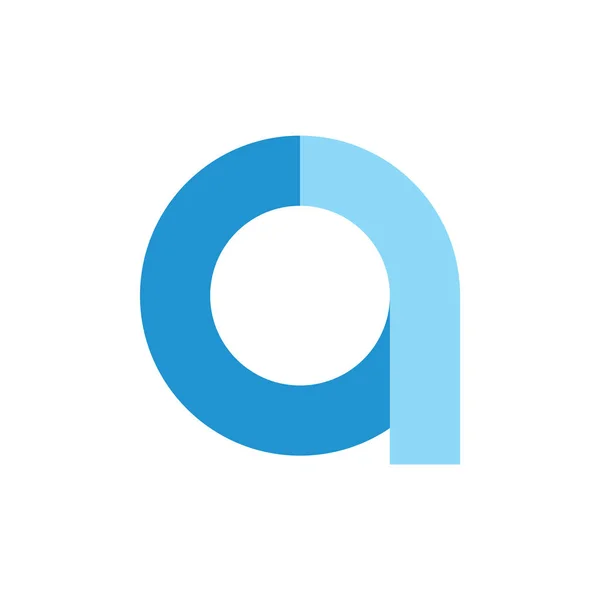 Letter een eenvoudige blauwe papieren logo vector — Stockvector