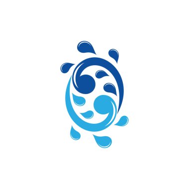 Girdaplı su sıçrama sembolü logo vektörü