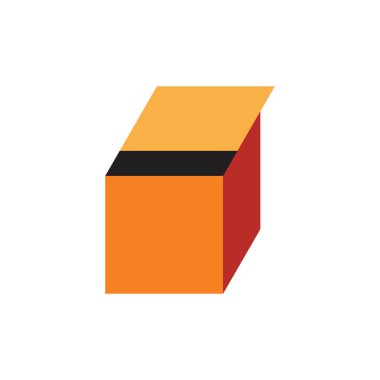 Kutu renkli 3d düz tasarım vektörü aç