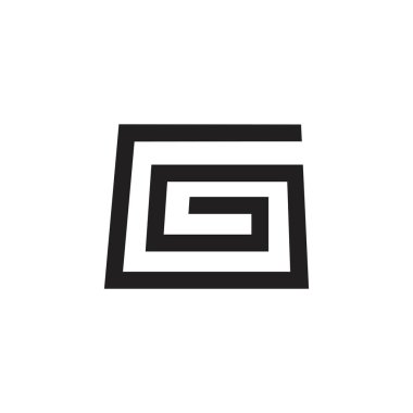 G harfi sarmal geometrik çizgi tasarım vektörü