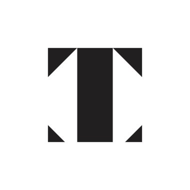 tt kare geometrik logo vektörü harfi