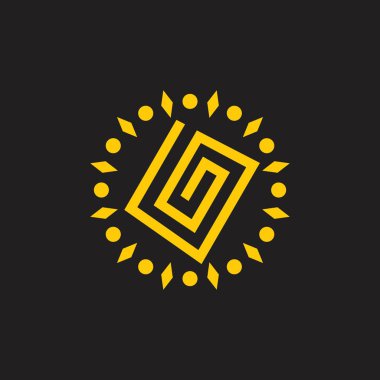 gg sarmal geometrik çizgi tasarım sembolü