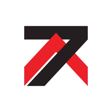 Sayı 7 ok geometrik Logo vektör