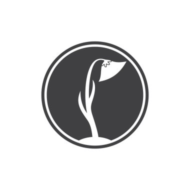 daire çiçek bitkisi silueti düz tasarım vektörü