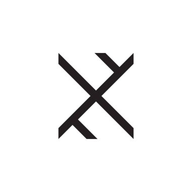 harf x yol haritası geometrik logo vektörü