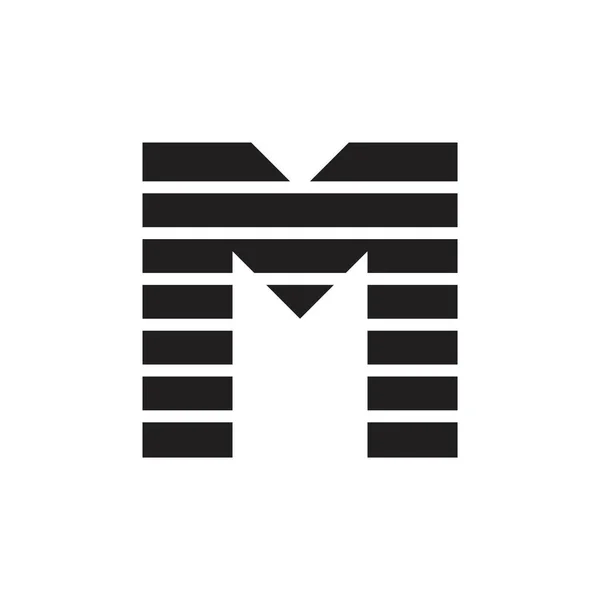 Letter m silhouet symbool logo vector — Stockvector