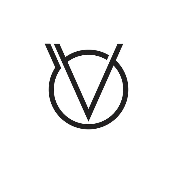 Buchstabe ov einfacher geometrischer Logo-Vektor — Stockvektor