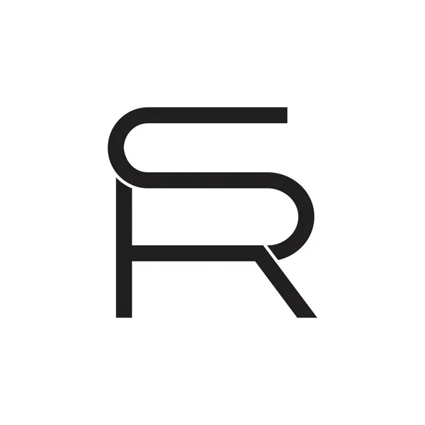 Letter sr linked lines art logo vector — Stock Vector