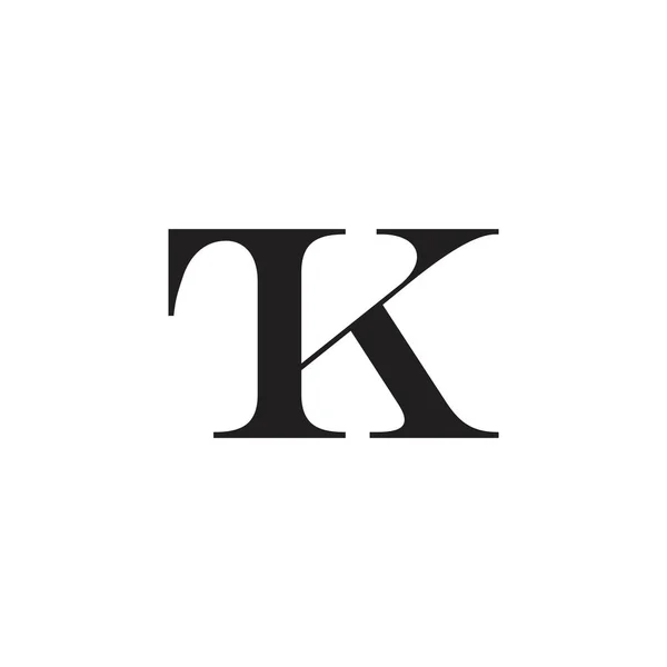 Tk harfi bağlı basit logo vektörü — Stok Vektör