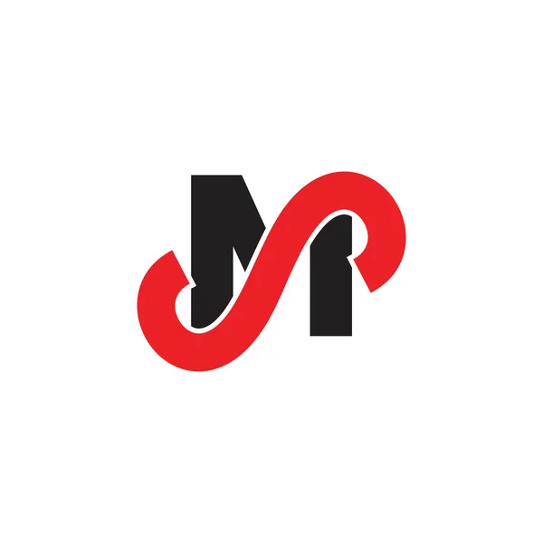 Letter sm простой вектор логотипа — стоковый вектор