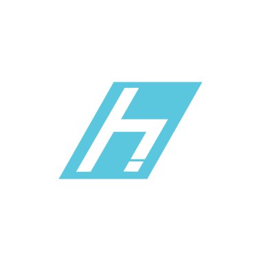harf h basit geometrik logo vektör