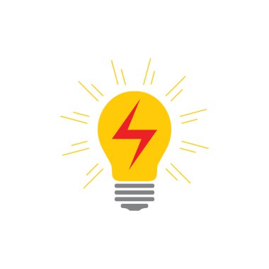 elektrik enerjisi ampul parlaklık sembolü süsleme vektörü