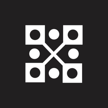 noktalar kare basit geometrik ok logosu