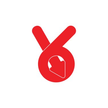 6 numaralı ok tasarım logo vektörü