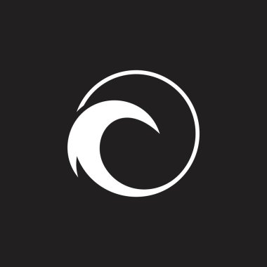 Daire geometrik dalgalar siluet daire logo vektör çerçeve