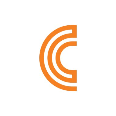 soyut harf cc bağlı eğrileri geometrik çizgi logosu