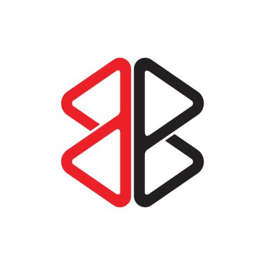 soyut harf bb basit geometrik üçgen çizgi logo vektör