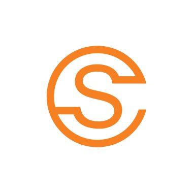 harf c daire geometrik bağlı çizgi logo vektörü