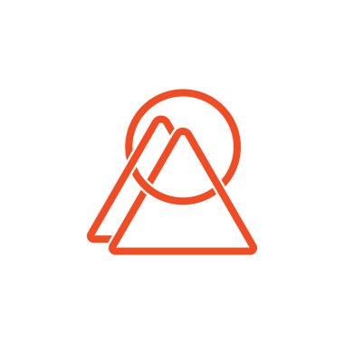 Üçgen bağlantılı dağ güneşi basit vektörü