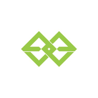 harf ee bağlantılı kare geometrik logo vektörü