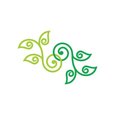 bağlı ağaç yaprağı süsleme spiral tasarım vektörü