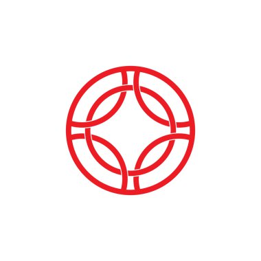 Çember bağlantılı kesişen çizgiler logo vektörü