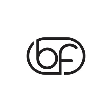 harf bf basit çizgi bağlı geometrik logo vektörü