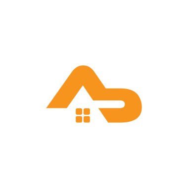 ab harfi basit geometrik ev logo vektörü