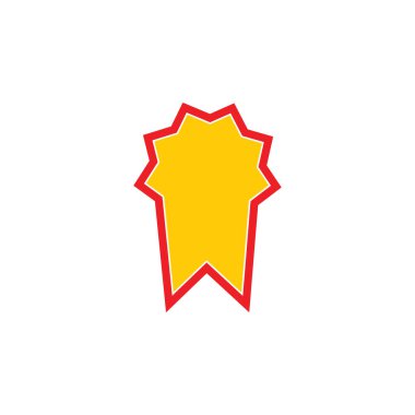 Altın madalyalı kağıt etiket simgesi vektörü